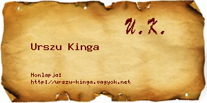 Urszu Kinga névjegykártya